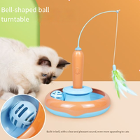 Jouet interactif automatique rotatif pour chat en plastique ABS écologique avec clochette et piste de balle pour chatons d'intérieur
