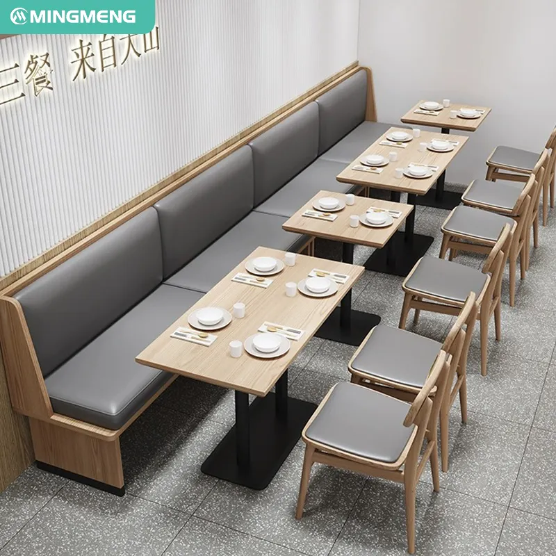 Nuovo prodotto uso commerciale in legno ristorante bar tavolo quadrato in legno piano in metallo Base tavolo da pranzo per ristorante