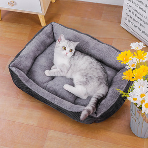 Cama para mascotas para gatos y perros, 50x40cm, gris, suave y cálida, colchoneta para dormir para todas las estaciones, cojín para mascotas, nido acogedor para mascotas pequeñas, medianas y grandes - Product Image 1