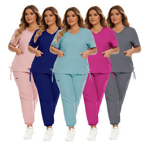 Nuevo diseño de color médico enfermera estiramiento uniforme Exfoliante para el personal del hospital ropa de trabajo cómodo conjunto de uniforme exfoliante - Product Image 1