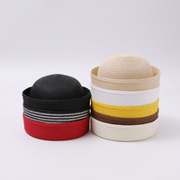 Nouveau Chapeau de paille d'été 2026 à bord relevé pour femme, style japonais et coréen, bob à bord rabattable, béret frais à calotte ronde, chapeau pillbox