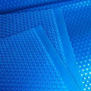 Cobertura solar para piscina, cobertor de plástico PE com 400 micros UV + resistência, carretel de rolo para piscinas residenciais, fundo de bolha