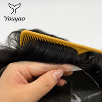 Système de remplacement capillaire DH-3 pour hommes, Mono Top, Lace Front de 2 pouces, PU, ligne de cheveux indétectable, cheveux humains indiens Remy, sans colle