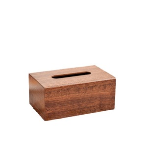 Caja de pañuelos de madera maciza de nogal negro de 9,2 cm de altura, independiente, para uso en el hogar y la oficina - Product Image 4