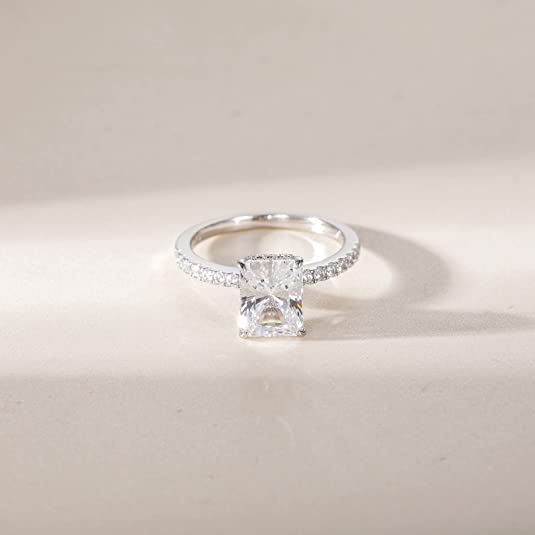 radiant cut moissanite ring