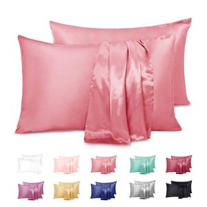 Kit de Mascarilla para Ojos de 20x26 Pulgadas, Funda de Almohada Moderna de Satén Sólido de Lujo con Cierre Oculto, Venta al por Mayor Personalizada - Product Image 3