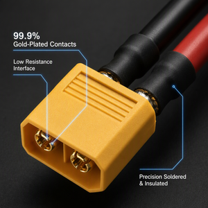 Cavo Professionale in Silicone 12AWG con Connettore XT60, Cablaggio Placcato Oro ad Alta Corrente <span class=keywords><strong>Maschio</strong></span>-Femmina per Batterie di Droni RC - Product Image 2
