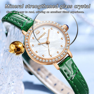 Sanda 1153 Women Thin Quartz <b>Watch</b> Diamond Inlaid Mother Of Pearl Dial Waterproof Ladies Wristwatch - Product Image 6