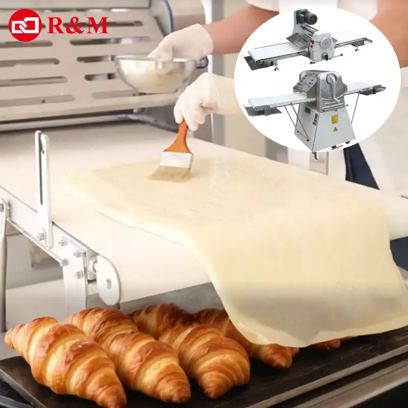 Tấm bánh mì CuộN Con lăn flattener laminadora de Masa tự động baklava làm bánh phồng bánh Croissant bột sheeter máy