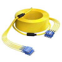 Customized 8 12 24 48 Fibers OS2 Single Mode LC SC FC LSH Indoor Tight Buffered Multi Fiber Breakout Cable CE ROHS CPR Cca B2ca