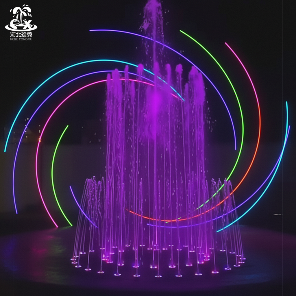 With Colorful Led Lights Music Fountain Manufacturer Hotel Decorative Garden Fountains Equipment