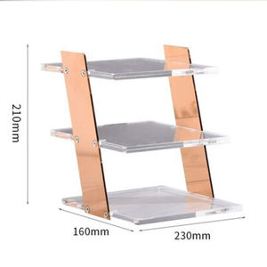 Modern Simplicity Stainless Steel /<b>Acrylic</b> Three Levels Rim Glasses <b>Display</b> <b>Stand</b> - Product Image 3