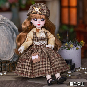 Vêtements de poupée en tissu de 30 cm, ensemble de 6 robes BJD pour filles de 14 ans et plus, accessoires de poupée à la mode, princesse-Loli, jouet en peluche - Product Image 2