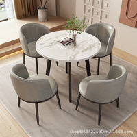 Ensemble table et chaises de réception en PU simple pour bureau commercial, zone de détente invités, balcon, petite table