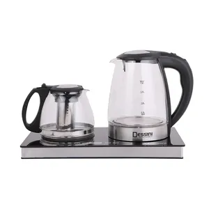 Dessini Best Selling Home Appliances 1.8L Digital Glass Electric Kettle With Tea Pot Tray Set