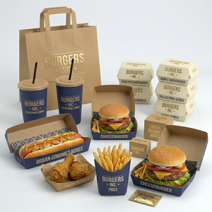 Custom Logo Heavy-Duty Kraft Corrugated <b>Biodegradable</b> Disposable Fried Chicken Wings <b>Paper</b> Box Magnetic Closure for Fast Food - Product Image 2