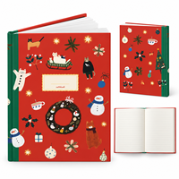 Carnet à couverture rigide personnalisé, journal de Noël avec pages lignées, couverture imprimée mignonne et festive, cadeau de Noël, carnet pour écrire