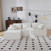 Canapé modulaire compressé personnalisable, emballé sous vide avec mousse haute élasticité, canapé-lit modulaire en forme de L dans une boîte