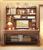 Bureau d'étude en bois massif avec étagère et hauteur réglable pour enfants et bureau à domicile - Vente en gros