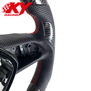 Accesorios interiores para automóviles, volante deportivo personalizado de fibra de carbono y cuero negro, adecuado para Infiniti Q50 Q50s Q60 - Product Image 3