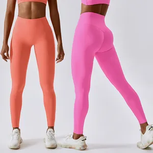 SHINBENE-mallas deportivas de cintura alta para mujer, pantalones de Yoga con cintura alta, realce de cadera, logotipo personalizado