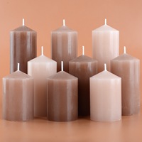 Bougies cylindriques sans fumée de différentes tailles, personnalisées, style européen, pour hôtels et mariages