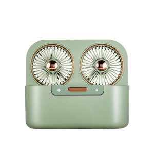 Ventilador de Mesa Portátil con Rociador de Agua, Doble Motor, Enfriador de Aire, Ventilador de Mesa Retro - Product Image 1