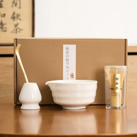 Ensemble de thé matcha japonais personnalisé en gros avec fouet en bambou, bol et boîte cadeau pour la préparation cérémonielle du matcha