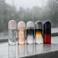 Flacon roll-on en verre de 50 ml pour déodorant avec diffuseur à bâtonnets, vente en gros, rechargeable, emballage de voyage, conteneur personnalisable, logo sur mesure, MOQ 10000 pièces