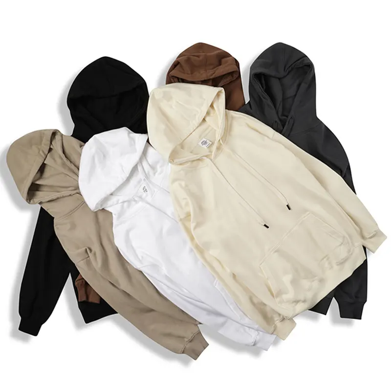 High Quality 100% Cotton Heavyweight Hoodie Pullover Plain Hoodie Custom Logo Embossing Hood Sweatshirt Hoodies For Men