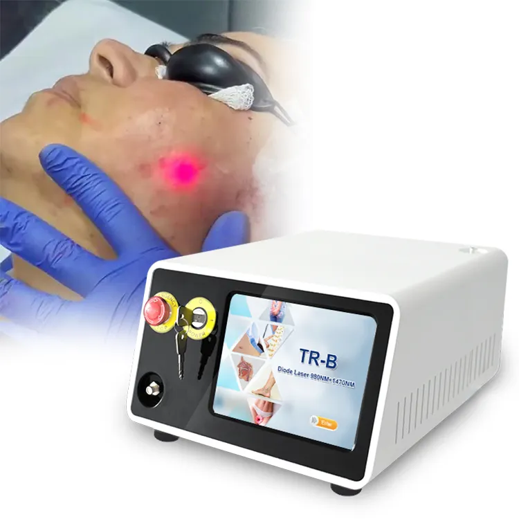 Laser lipo 1470nm 980, mesin diode laser sedot lemak Perawatan orang serat lipolisasi 980nm 1470nm