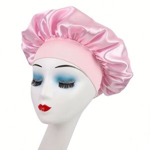 Bonnet de nuit en satin pour femme, large élastique, doux, anti-frisottis, protection pour cheveux bouclés, ajustable, chapeau de beauté - Product Image 5