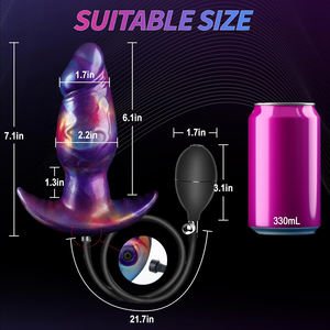 Silikon Sexspielzeug Ball Butt Plug mit internen Roll perlen Tragbare Magnet pumpe Aufblasbarer Anal <span class=keywords><strong>dildo</strong></span> mit Stahlkugel - Product Image 2