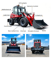 Mini Cargadora de Ruedas para Jardín, Compacta, Articulada, 4x4, con Motor Importado, Certificación CE, Accesorios de Cucharón Frontal Personalizables