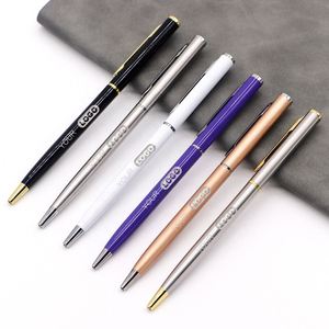 Stylo Bille Métallique Fin Personnalisable avec Logo pour Événements d'Entreprise – Vente en Gros 2025 – Offre Spéciale - Product Image 1