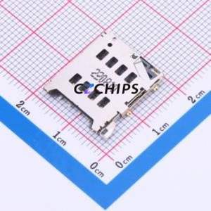 HYCW314-SIM08-180B SIM Card Connector SMD Connector Card Tray Type Micro SIM Card Card Holder With Card Detection - Product Image 1
