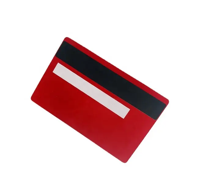 Zwarte Hico Magnetische Strip Rood Metaal Creditcard Met Witte Handtekening Paneel