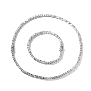 Collar de Cadena de Tenis Clásico UWIN 5A CZ de 2mm 3mm 4mm 5mm 8mm de 1 Fila de Circonitas Cúbicas Redondas Joyería Helada de Hip Hop - Product Image 6