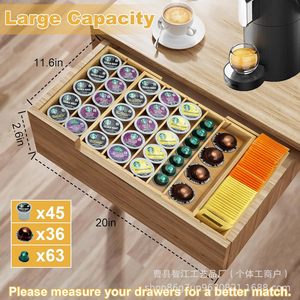 Cajonera de bambú, bandeja para cápsulas de café, organizador de escritorio para ingredientes de café y té con leche, soporte de madera para bolsitas de té y azúcar - Product Image 2