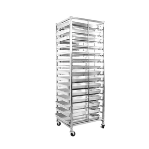 Hot sale Bakery Cooling Rack Baking Tray Trolley with 15 Trays Stainless Steel Food Trolley