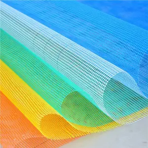 Matériau imperméable pour tissu de maille en fibre de verre Taille 160g 145g 5x5mm Rouleaux de maille en fibre de verre blanc Orange bleu vert rouge