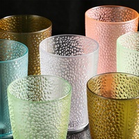 Verres à boire en plastique incassable, résistants aux hautes températures, réutilisables, sans BPA, gobelet en acrylique givré pour l'eau, le jus, la bière
