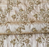 Tela de Bambú Dorada de Lujo, Bordada con Lentejuelas y Cuentas Metálicas, Resistente a la Decoloración y al Desgarro, para Vestidos de Novia