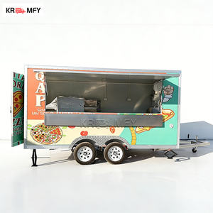 Cuisine mobile carrée avec four à pizza, grill à hamburgers, friteuse, remorque certifiée DOT CE pour la vente de hot-dogs, camion de restauration rapide - Product Image 2