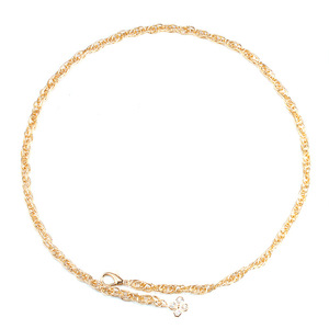 Chaîne de corps tendance en alliage de zinc avec pendentif croix dorée style Hip Hop, pour usage quotidien, avec serti clos simple et pendentif K blanc - Product Image 5