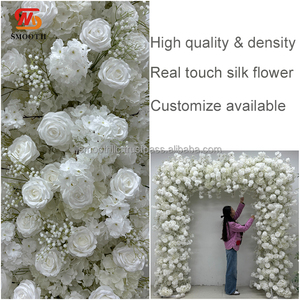 ซุ้มดอกไม้ประดิษฐ์ซุ้มดอกกุหลาบสีขาวฉากหลังตกแต่งเวทีงานแต่งงานงานแต่งงานแบบเรียบ - Product Image 2