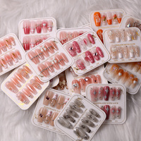 TSZS 10 pièces presse à la main sur les ongles couverture complète couleur rose nue conception de cercueil manucure faux ongles pour femmes bouts d'ongles artificiels
