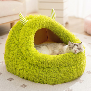 Pluche Hondenbed Klein Monster Diepe Slaap Schattige Warme Huisdierbedden Groothandel Kat Grotbed - Product Image 4