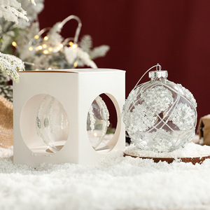 Chất Lượng Cao Bóng Pha Lê Rõ Ràng Thủy Tinh Giáng Sinh Trang Trí Phong Cách Mùa Đông Wonderland Trang Trí Nội Thất Vòng Tròn Với Tinh Tế Ngọc Trai Hạt - Product Image 2