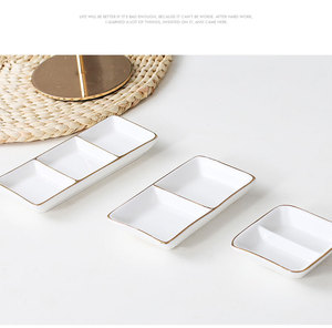 Salsa <span class=keywords><strong>di</strong></span> immersione piatti bianchi piccoli piatti da immersione per bomboniere set piatto in ceramica con manico in salsa Dim Sum - Product Image 6